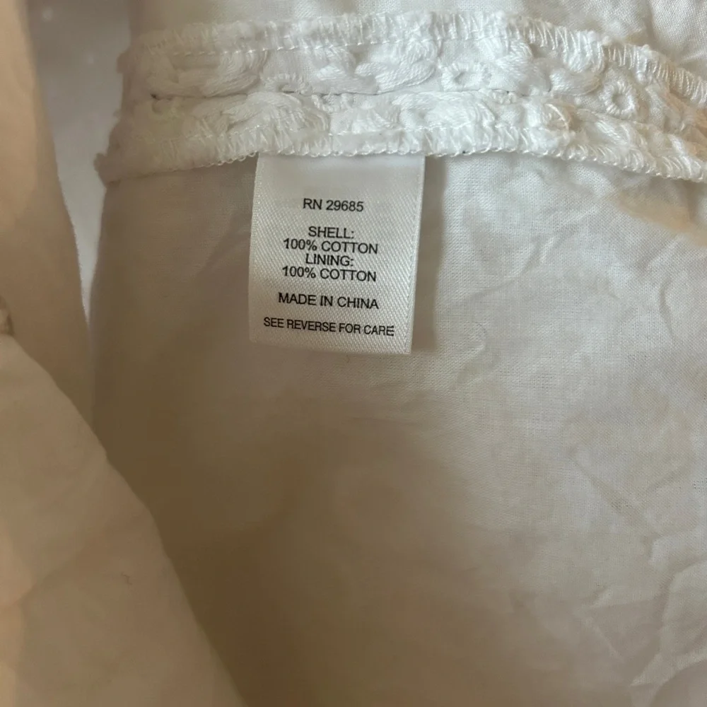 Pendleton White Eyelet Dress Size 10 Cotton Sleeveless A-Line Summer - Picture 5 of 5